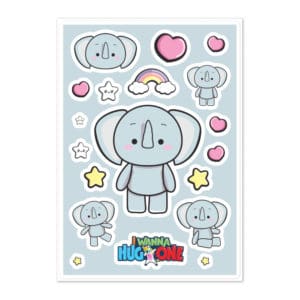 kiss cut sticker sheet white front 620cb94153e4d I Wanna Hug One!